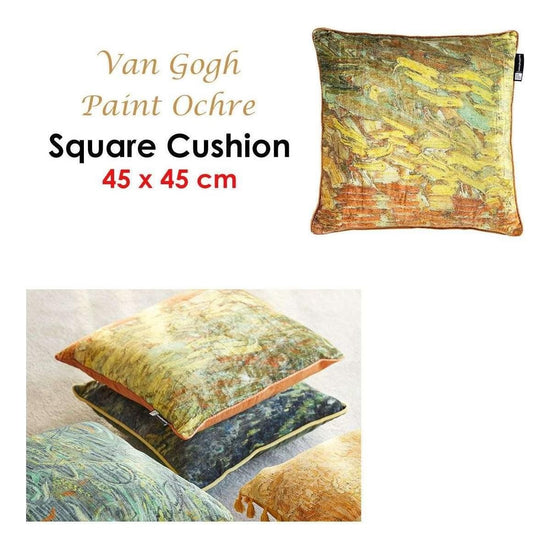 Bedding House Van Gogh Paint Ochre Filled Square Cushion