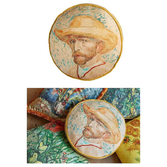 Bedding House Van Gogh Self Portrait Round Cushion