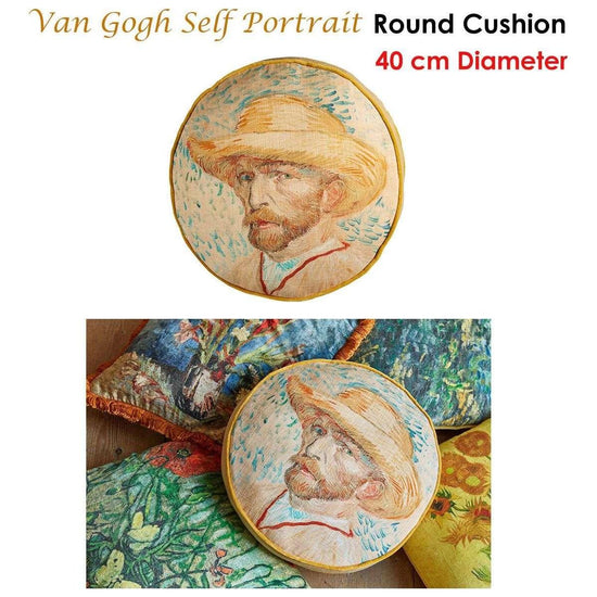 Bedding House Van Gogh Self Portrait Round Cushion