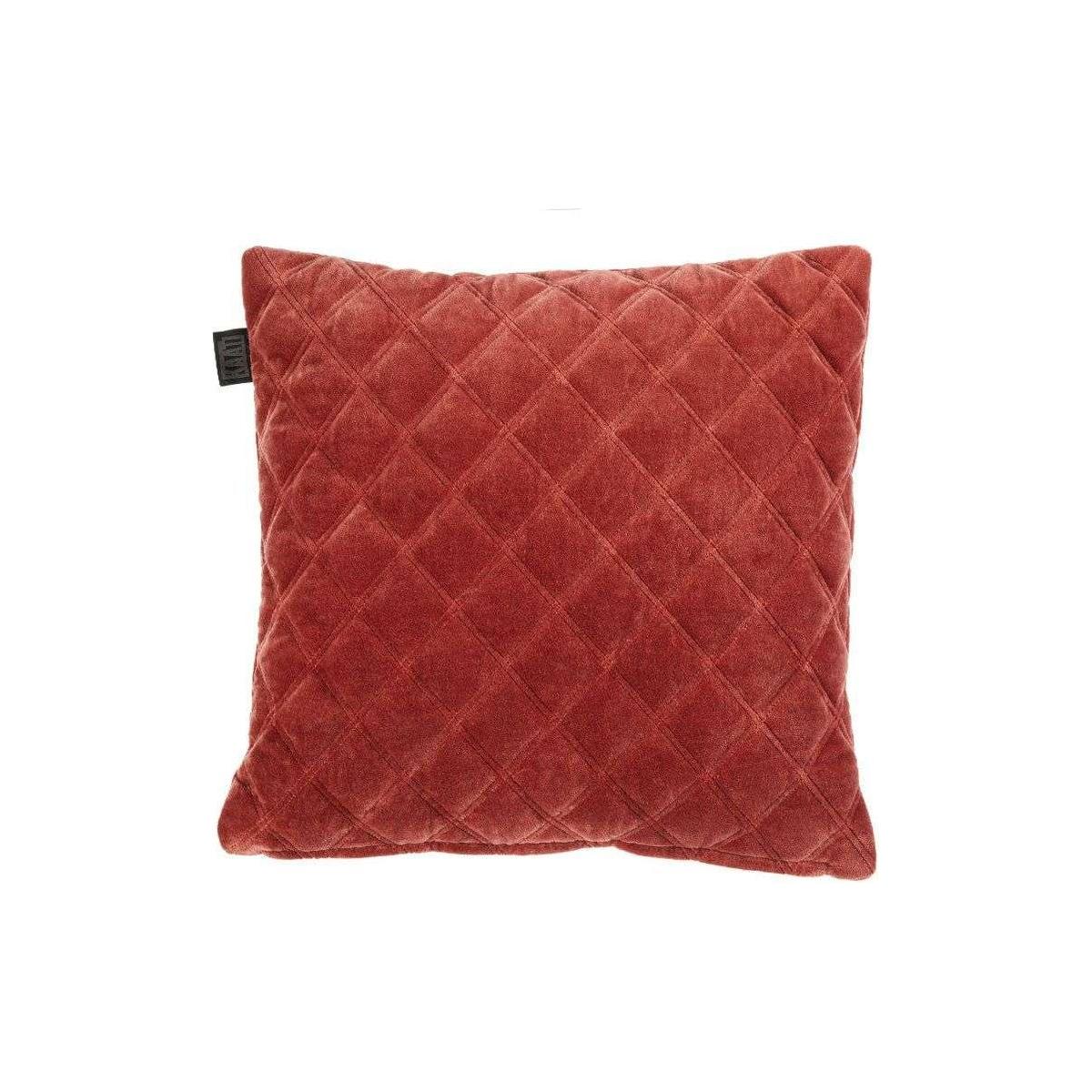 Bedding House Vercors Luxury Cotton Velvet Filled Square Cushion - Dark Red