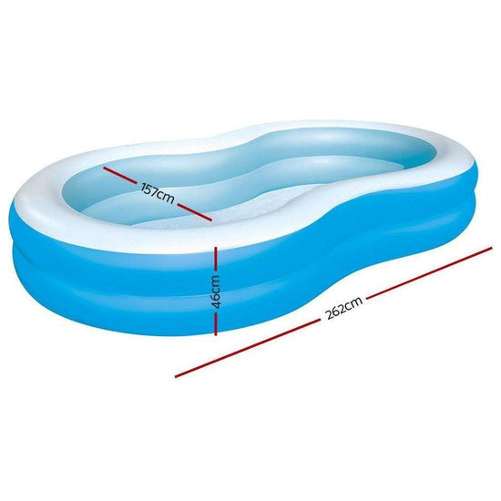 Bestway Inflatable Kids Pool Swimming Pool Family Pools 2.62m x 1.57m x 46cm - Magdasmall