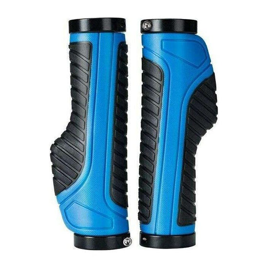 Bicycle Grips MTB Road Bike Double Lock Rubber Handlebar Grips Anti-Slip Rock Bros BLUE