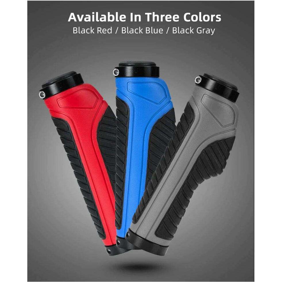 Bicycle Grips MTB Road Bike Double Lock Rubber Handlebar Grips Anti-Slip Rock Bros RED