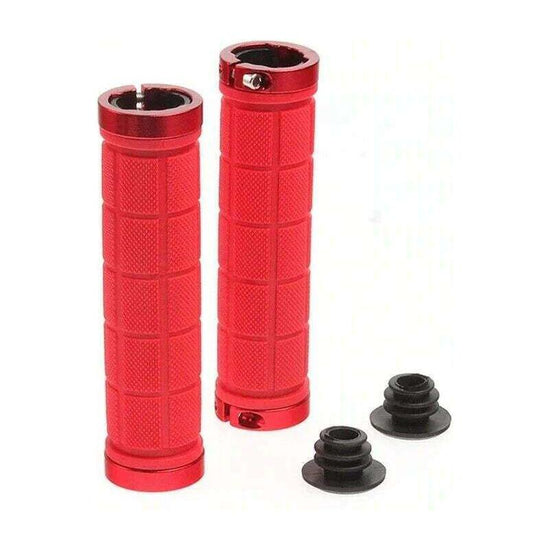 Bike Handlebar Grips MTB Mountain BMX Bike Bicycle Soft RED Fixed Double Lock Screw Tight Grips - Easy Fit - Rockbros