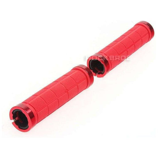 Bike Handlebar Grips MTB Mountain BMX Bike Bicycle Soft RED Fixed Double Lock Screw Tight Grips - Easy Fit - Rockbros