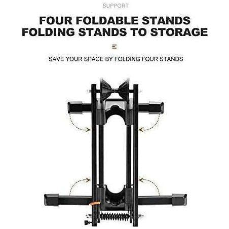 Bike Stand Foldable Portable- Rockbros Aluminum Alloy Light Weight 1.6gk Garage House Shed Bike Wheel Holder Portable