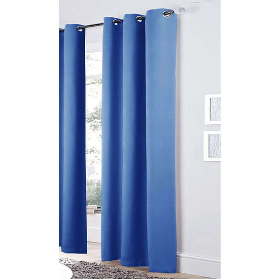 Bloomington Pair of Easy Care Eyelet Curtains Blue 120 x 221 cm - Magdasmall