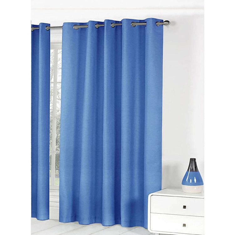 Bloomington Pair of Easy Care Eyelet Curtains Blue 180 x 221 cm - Magdasmall