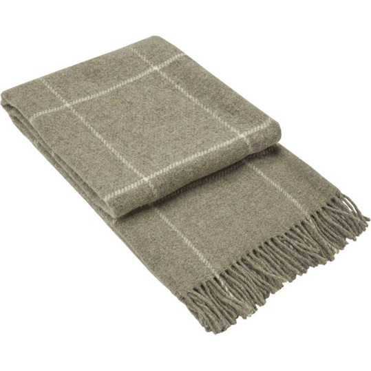 Brighton Throw - 100% NZ Wool - Beige Striped - Magdasmall