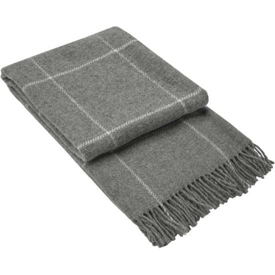 Brighton Throw - 100% NZ Wool - Grey Striped - Magdasmall