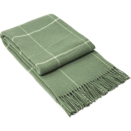 Brighton Throw - 100% NZ Wool - Sage Striped - Magdasmall