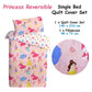 Caprice Disney Princess Reversible Licensed Quilt Cover Set Single