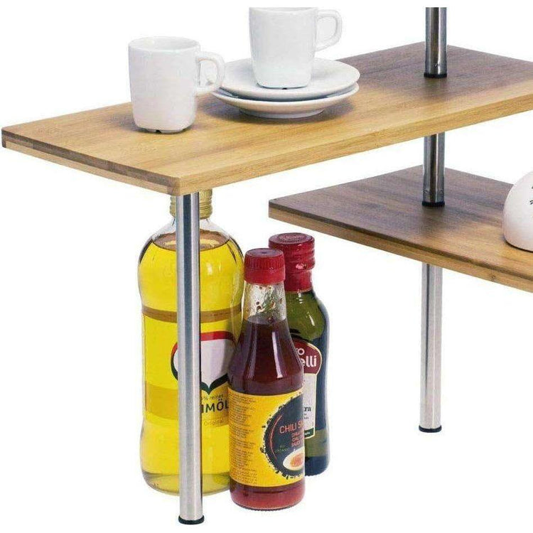 CARLA HOME 3 Tier Corner Shelf Kitchen Spice Rack Organiser with Hooks for Home Storage &amp; Organisation