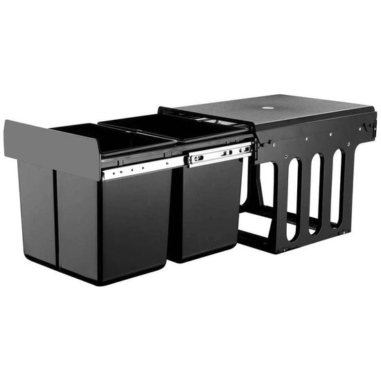 Cefito 2x15L Pull Out Bin - Black - Magdasmall