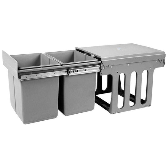 Cefito 2x15L Pull Out Bin - Grey - Magdasmall