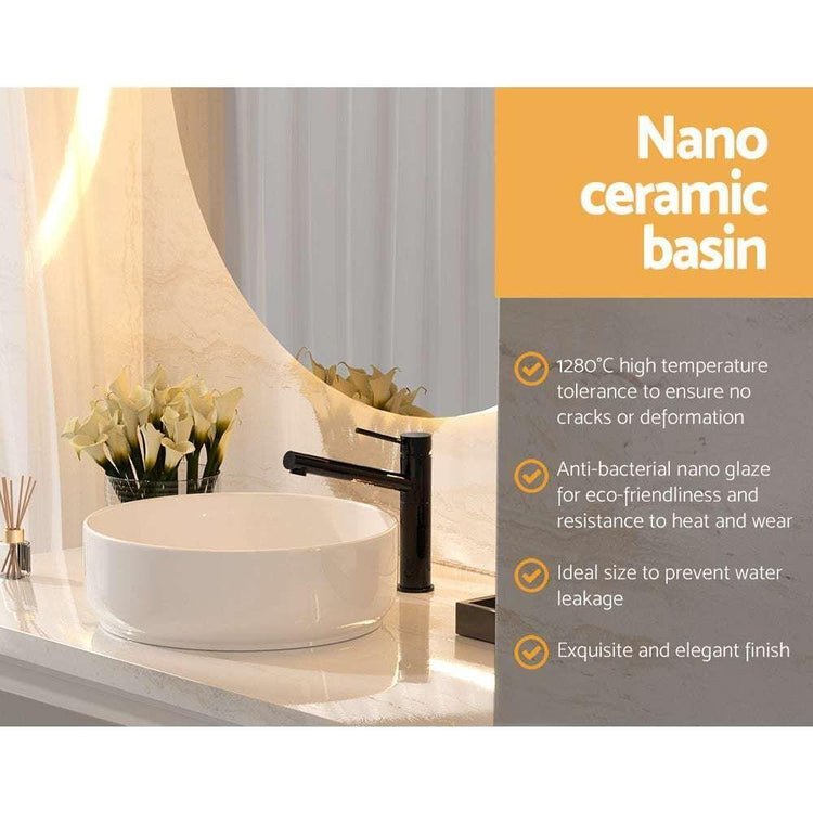 Cefito Bathroom Basin Ceramic Vanity Basin Above Counter White Hand Wash