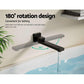 Cefito Bathroom Tap Wall Bath Spout 180 Swivel Bathtub Shower Mixer Square Black