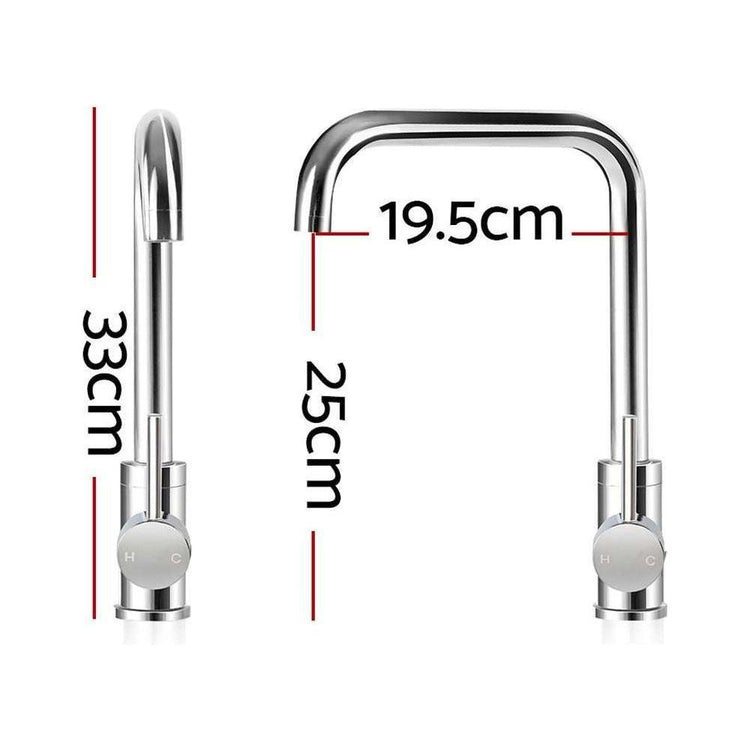 Cefito Mixer Kitchen Faucet Tap Swivel Spout WELS Silver