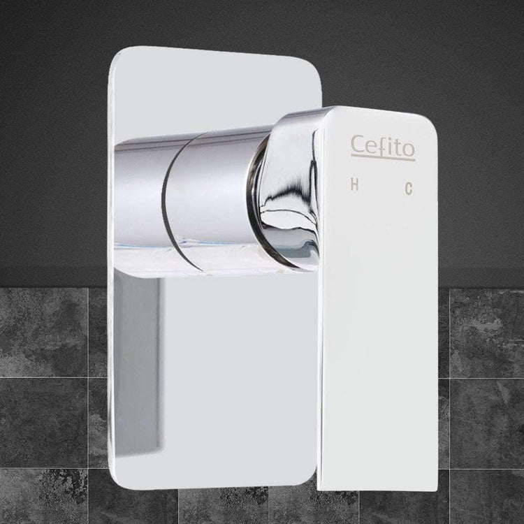 Cefito Shower Mixer Tap Wall Bath Tap Bathroom Basin Faucet Vanity Brass Silver - Magdasmall