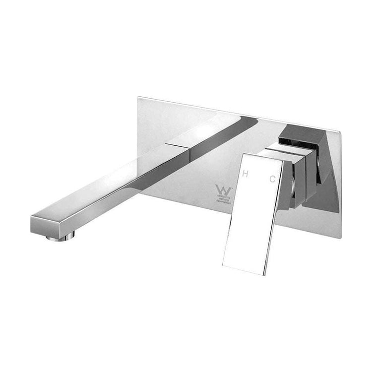 Cefito WELS Bathroom Tap Wall Square Silver Basin Mixer Taps Vanity Brass Faucet - Magdasmall