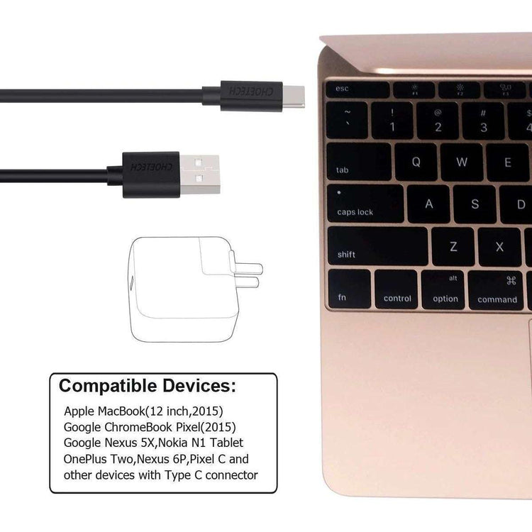 CHOETECH AC0004 USB-A to USB-C Charge &amp; Sync Cable 3M Black