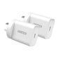 CHOETECH MIX00109 USB-C PD 20W AC Charger Adapter 2-Pack White