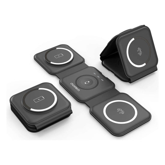 CHOETECH T588-F-BK 3-in-1 Foldable Fast Wireless Charger for Phone/Watch/Earphone