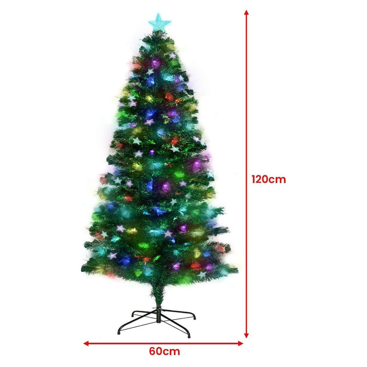 Christabelle 1.2m Enchanted Pre Lit Fibre Optic Christmas Tree Stars Xmas Decor