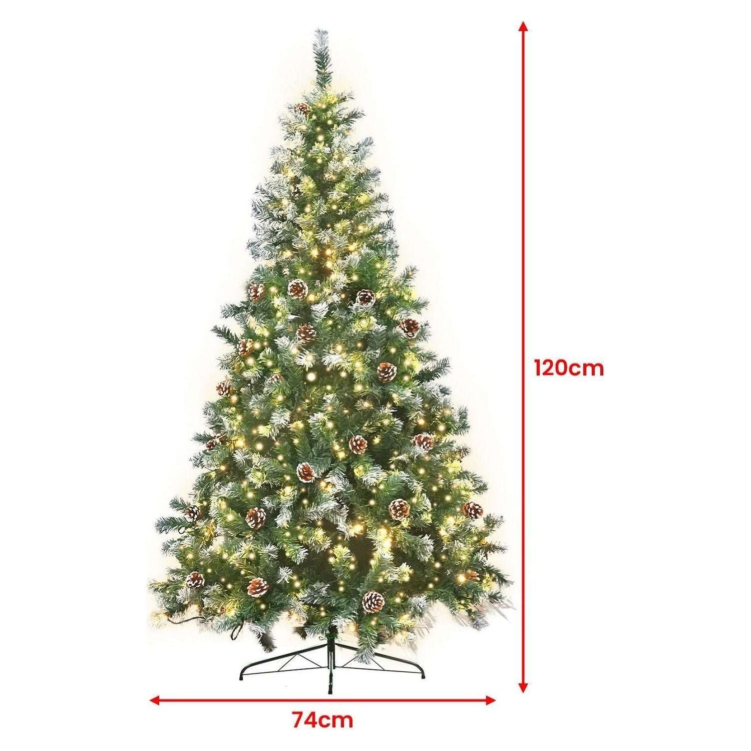 Christabelle 1.2m Pre Lit LED Christmas Tree Decor with Pine Cones Xmas Decorations