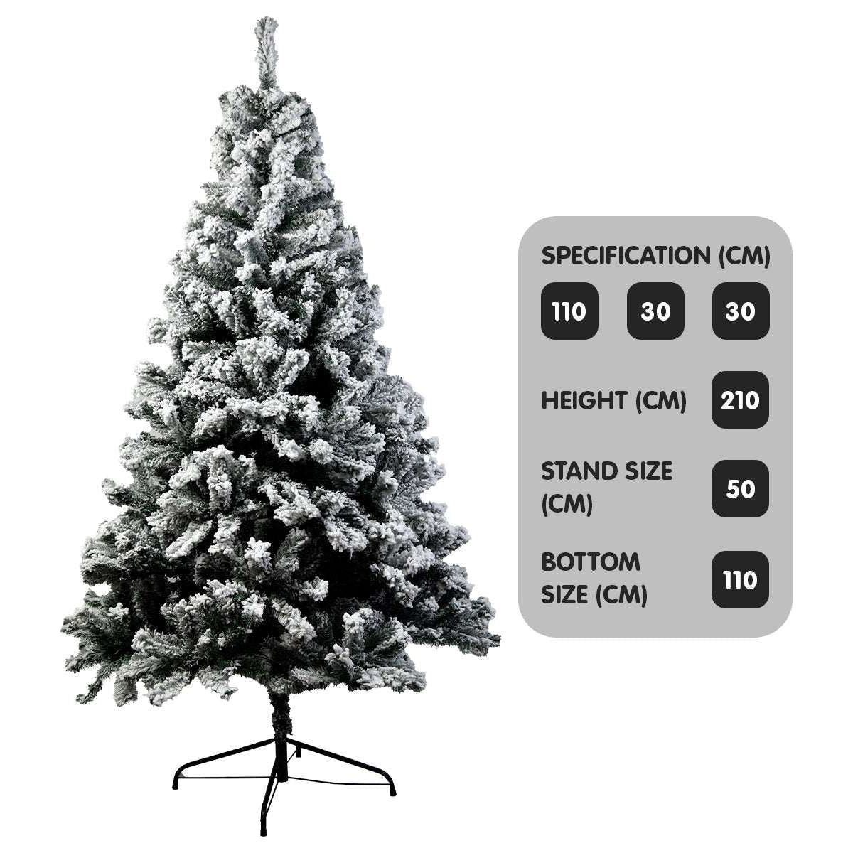 Christabelle Snow-Tipped Artificial Christmas Tree 2.1m 1200 Tips - Magdasmall