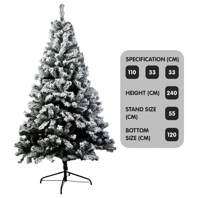 Christabelle Snow-Tipped Artificial Christmas Tree 2.4m 1500 Tips - Magdasmall