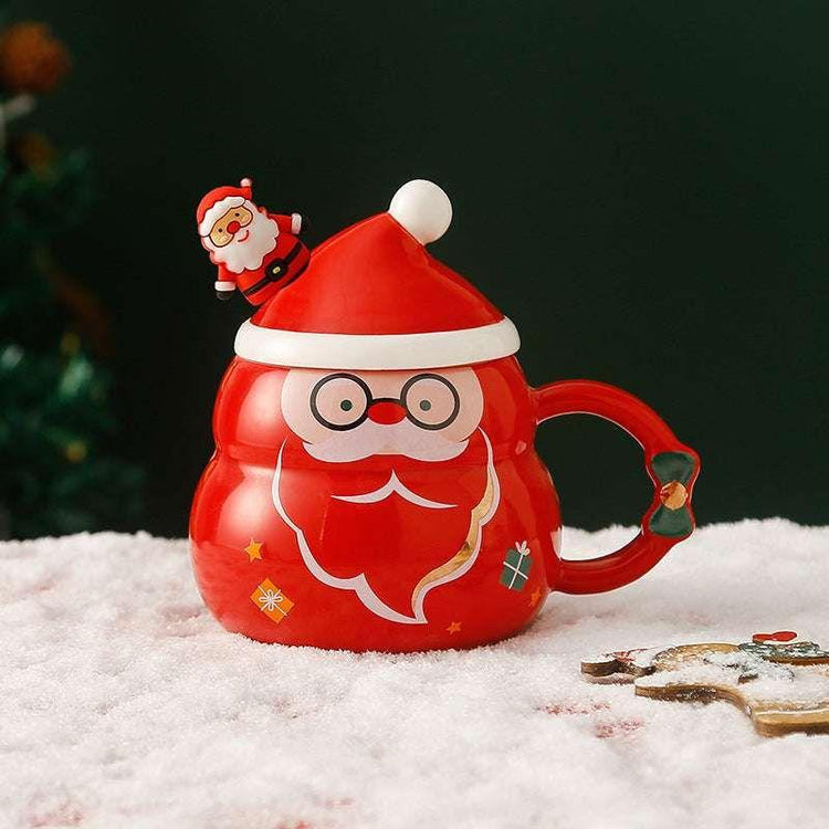 Christmas Cup Gift Box Ceramic Mug Set Mug Gift Set Christmas Coffee Cup(Santa Claus) - Magdasmall