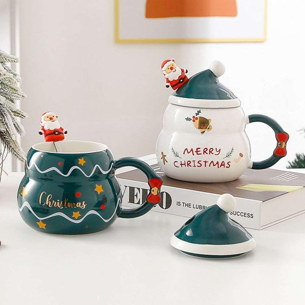 Christmas Cup Gift Box Ceramic Mug Set Mug Gift Set Christmas Coffee Cup(Tree) - Magdasmall