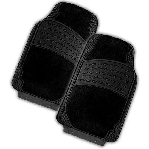 COLOSSUS 2-Piece Car Mat - BLACK [Rubber/Carpet]