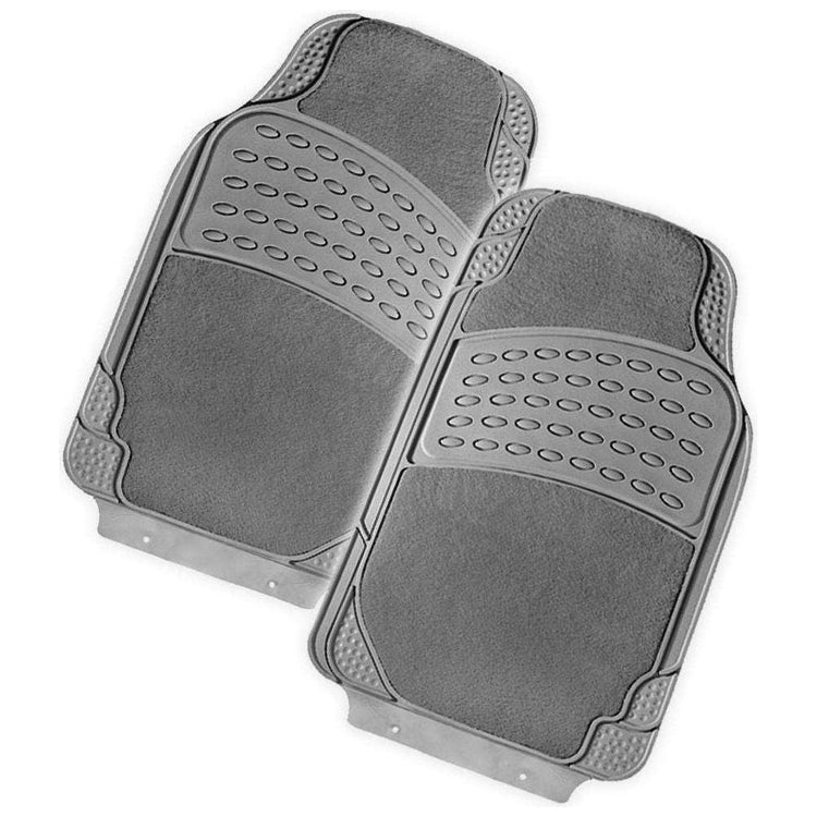 COLOSSUS 2-Piece Car Mat - GREY [Rubber/Carpet]