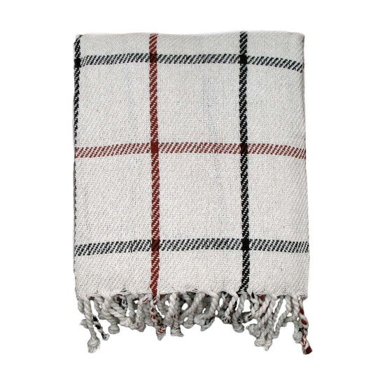 Cotton Fringe Throw Checkered