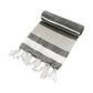 Cotton Rich Large Turkish Beach Towel with Tassels 80cm x 155cm Black - Magdasmall