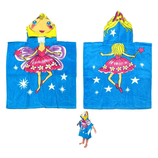 Cute Kids Cotton Hooded Towel Poncho 60 x 120 cm Ballerina Fairy