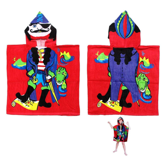 Cute Kids Cotton Hooded Towel Poncho 60 x 120 cm Pirate