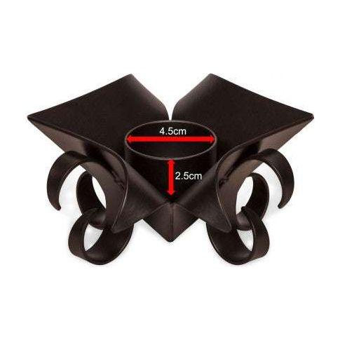 Decorative Black Metal Lotus Tea Light Candle Holders in Set of 2 - Magdasmall