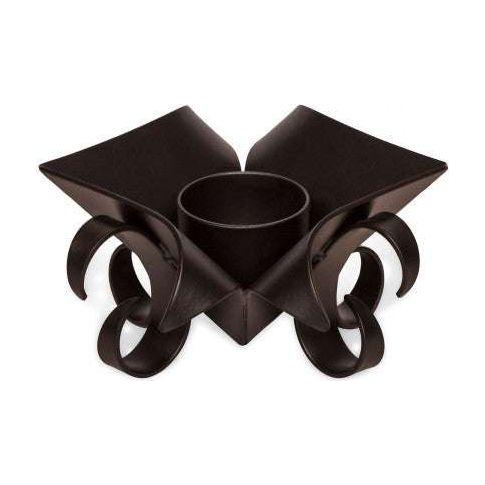 Decorative Black Metal Lotus Tea Light Candle Holders in Set of 2 - Magdasmall