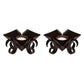 Decorative Black Metal Lotus Tea Light Candle Holders in Set of 2 - Magdasmall