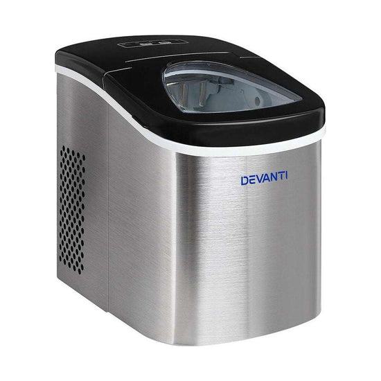 Devanti 2.4L Stainless Steel Portable Ice Cube Maker