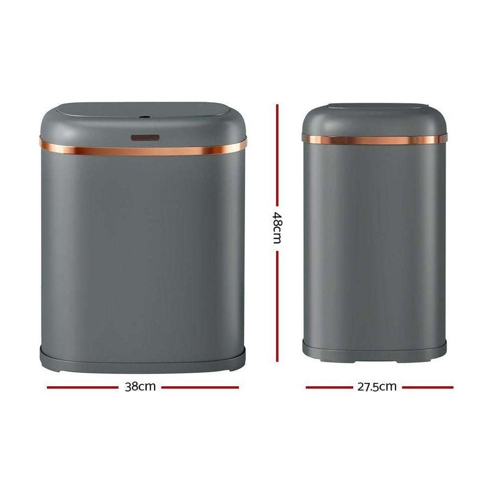 Devanti 38L Motion Sensor Bin Rubbish Waste Automatic Trash Can Kitchen Grey