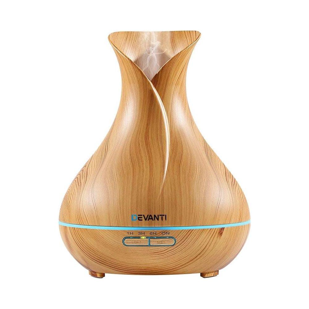 Devanti 400ml 4 in 1 Aroma Diffuser remote control - Light Wood