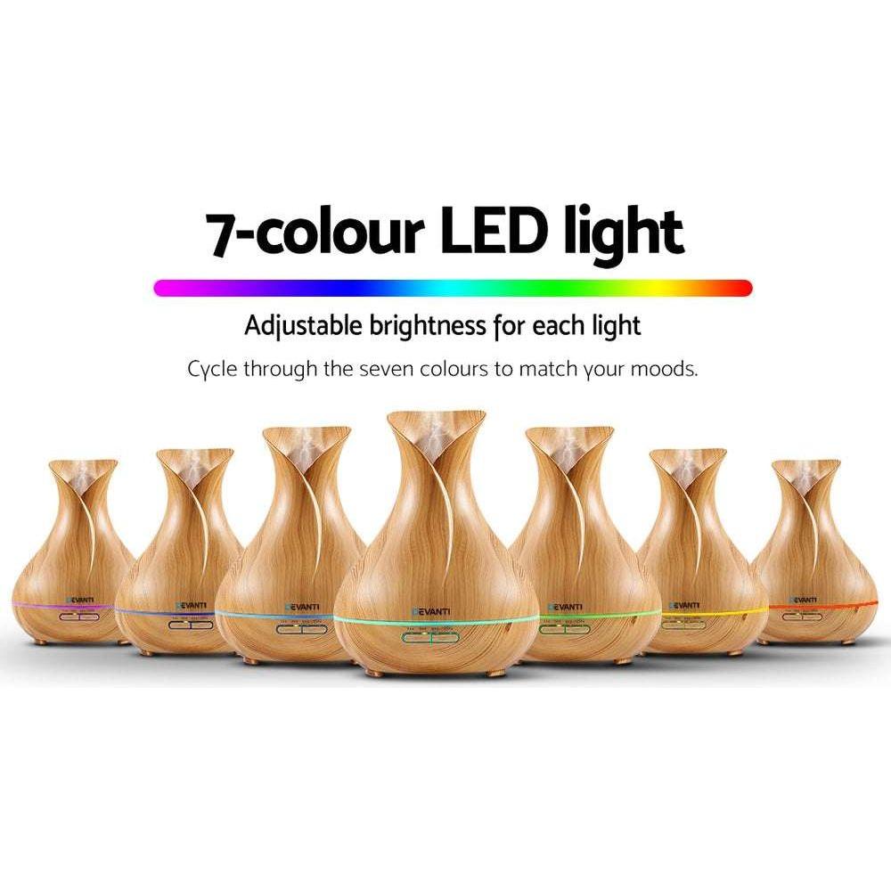 Devanti 400ml 4 in 1 Aroma Diffuser remote control - Light Wood - Magdasmall