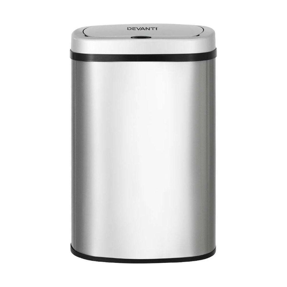 Devanti 50L Sensor Bin Motion Rubbish Automatic Silver