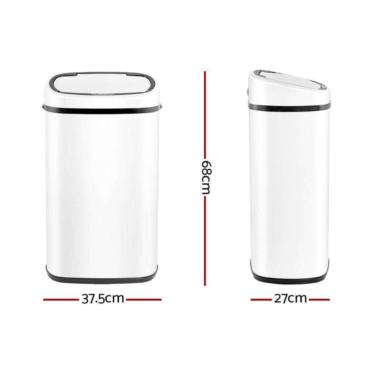 Devanti 58L Sensor Bin White - Magdasmall