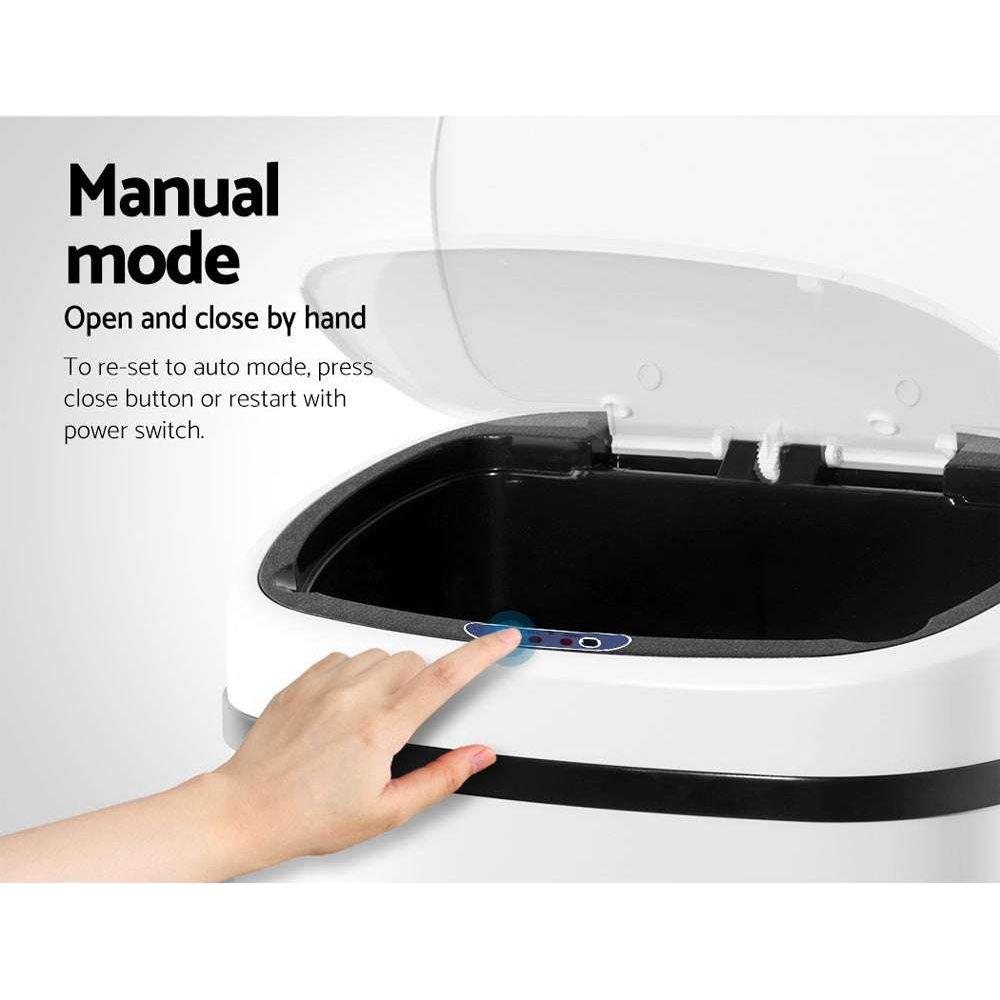 Devanti 58L Sensor Bin White - Magdasmall