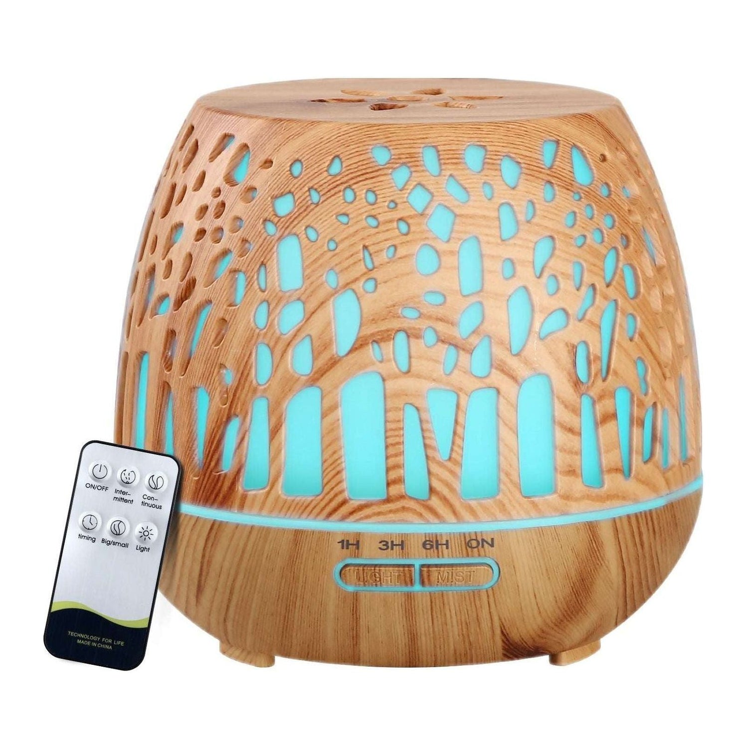 Devanti Aroma Diffuser Aromatherapy Humidifier Essential Oil Ultrasonic Cool Mist Wood Grain Remote Control 400ml - Magdasmall